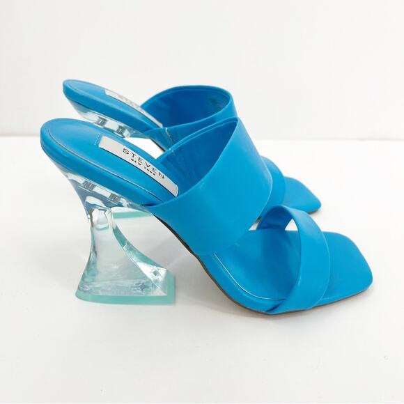 NWT STEVEN New York Brinne Lucite Heeled Sandal 7 Light Blue - Picture 2 of 7